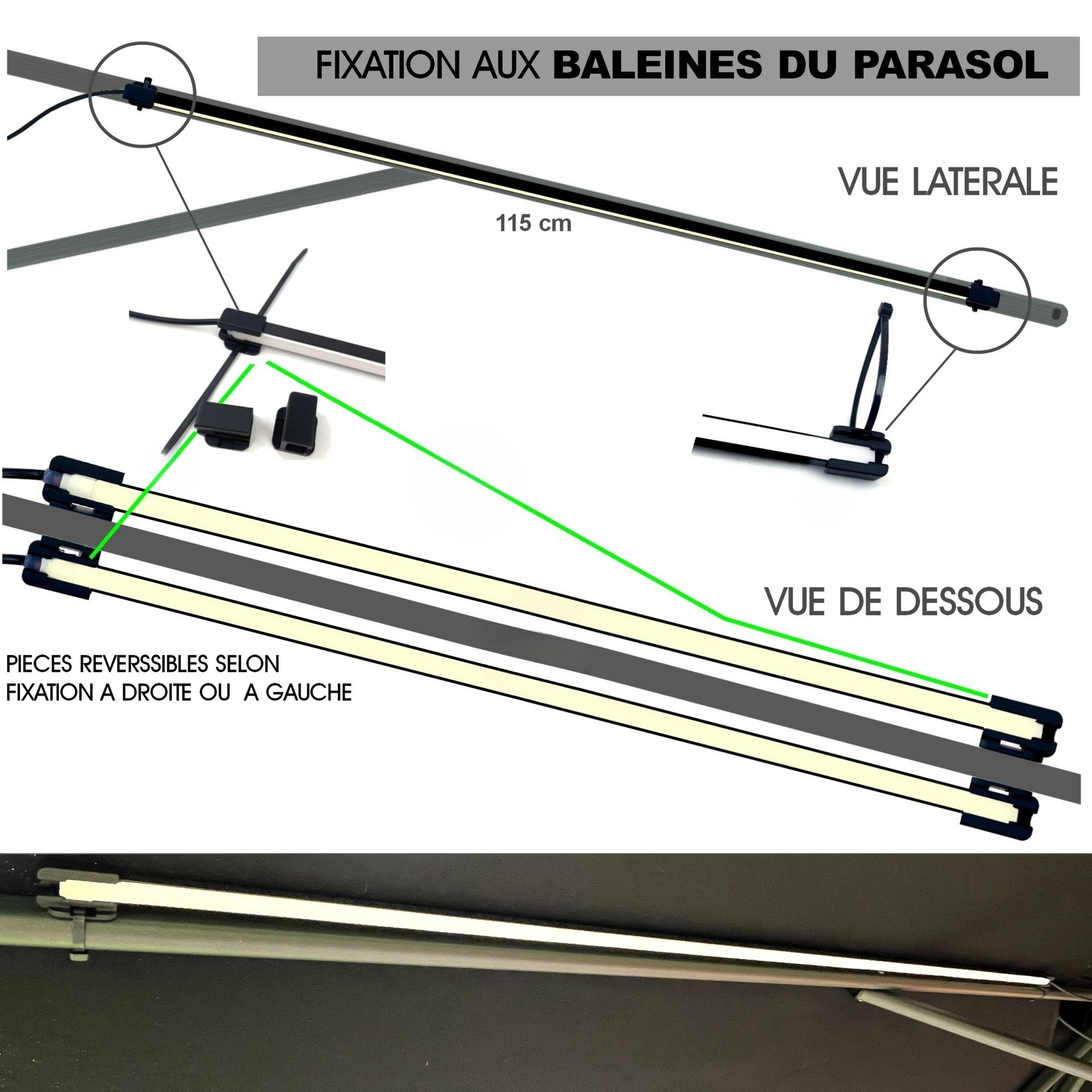 [1014] 1014P - 4 Bandeau Lumineux Silicone -1cm x 1,2 m + Telc.