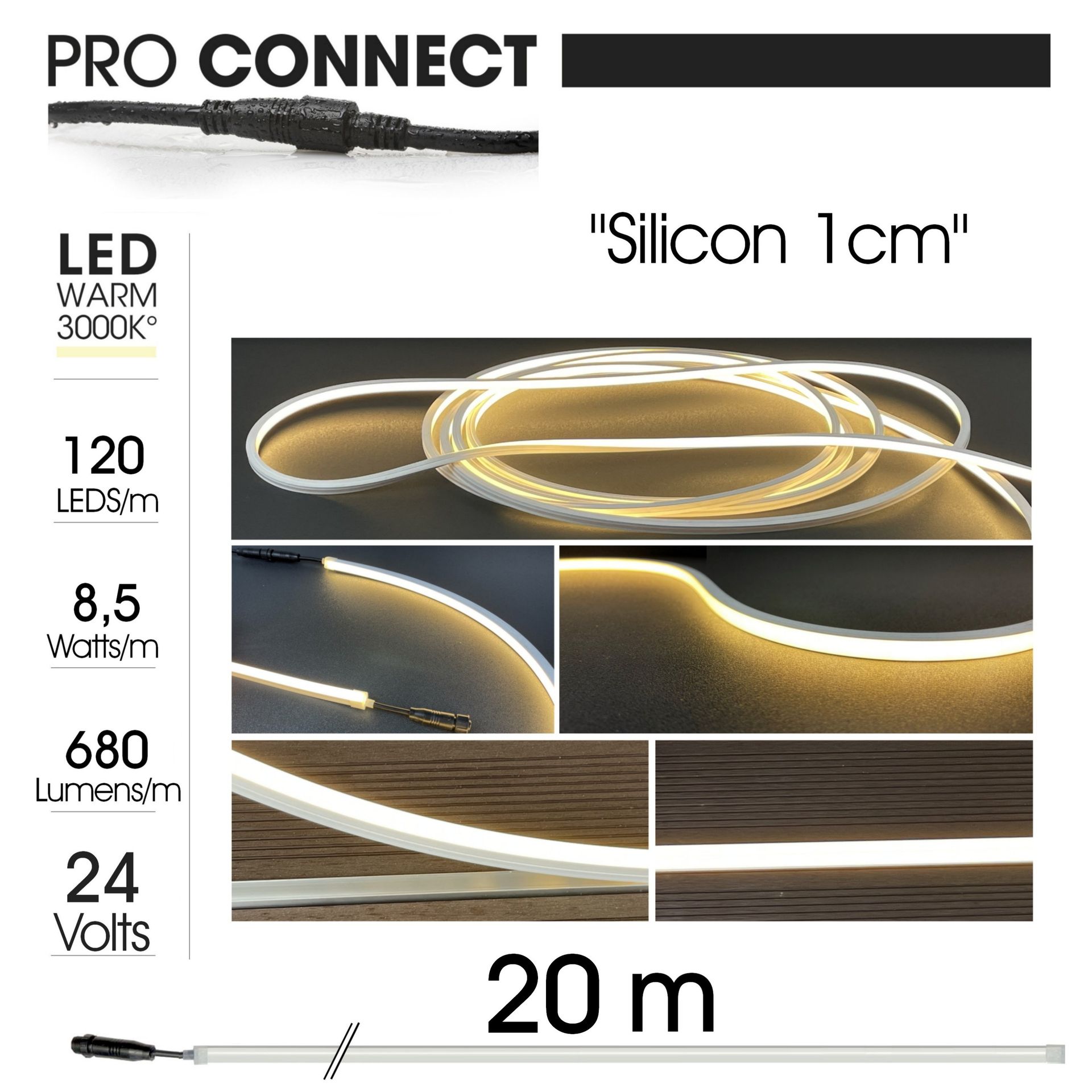 [1186] 1186 - Bandeau Lumineux Silicone - 20 m (in)
