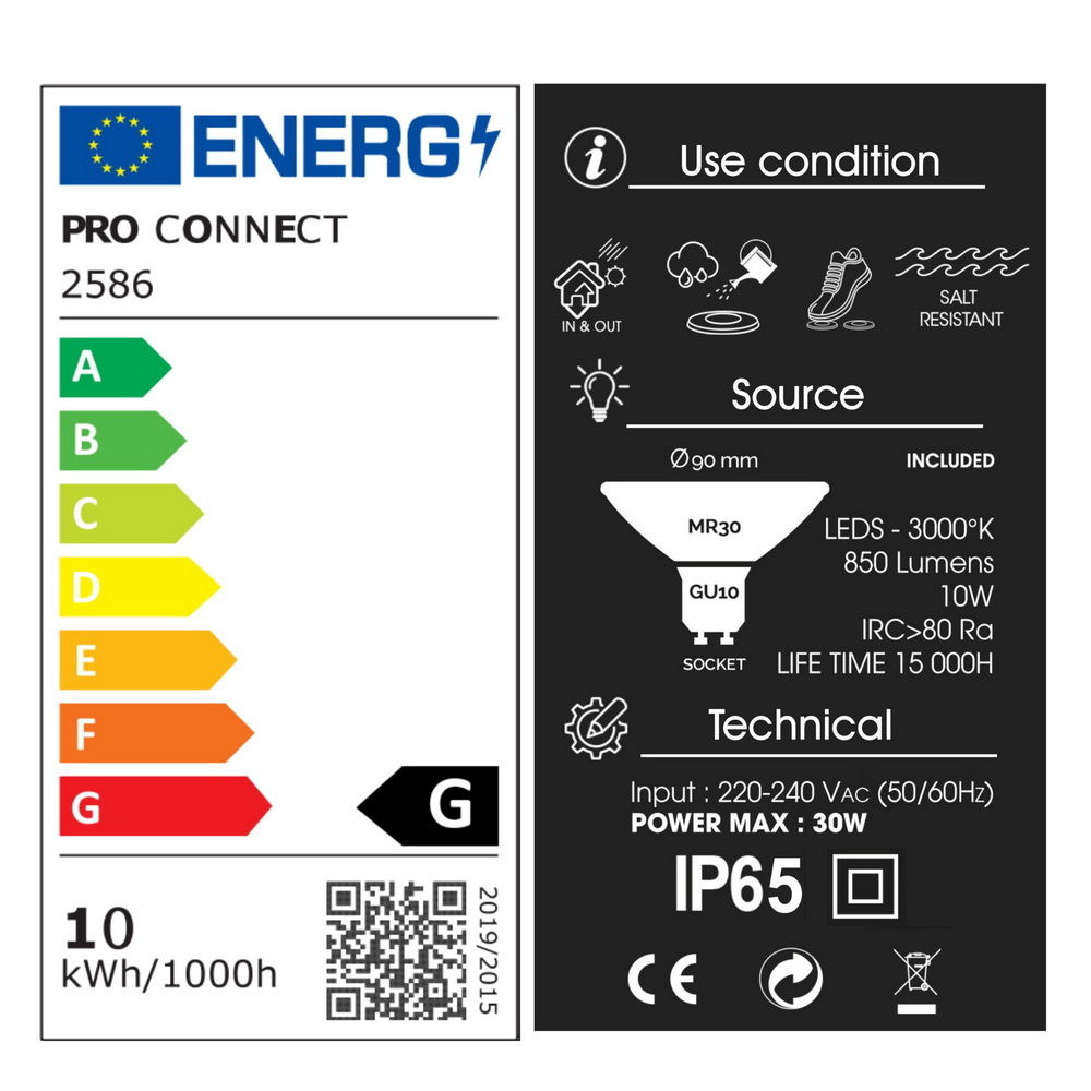 [2586] 2586 - Recessed spotlight in the garden Ø16cm 3000°K
