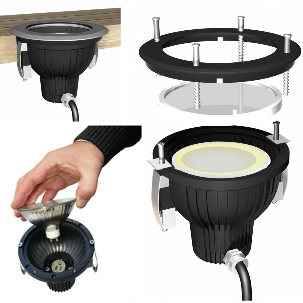 [2286] 2286 - Recessed spotlight in wood Ø16cm 3000°K