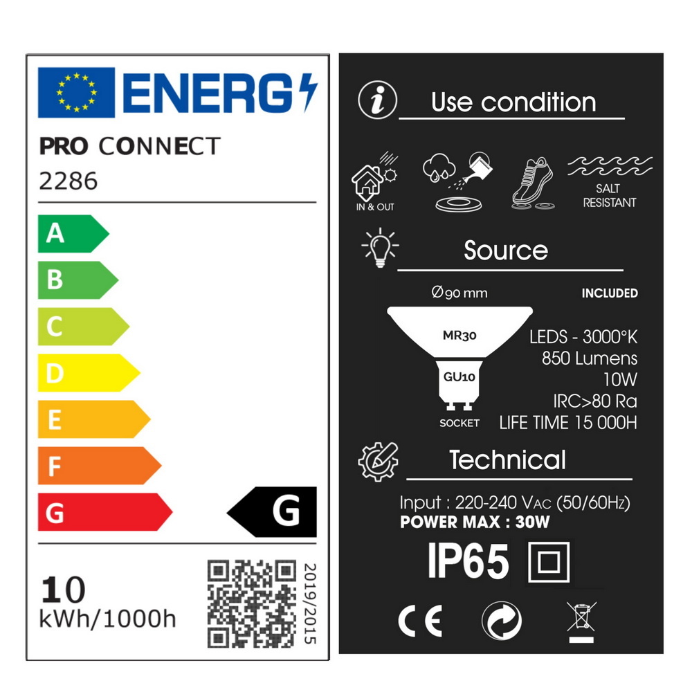 [2286] 2286 - Recessed spotlight in wood Ø16cm 3000°K