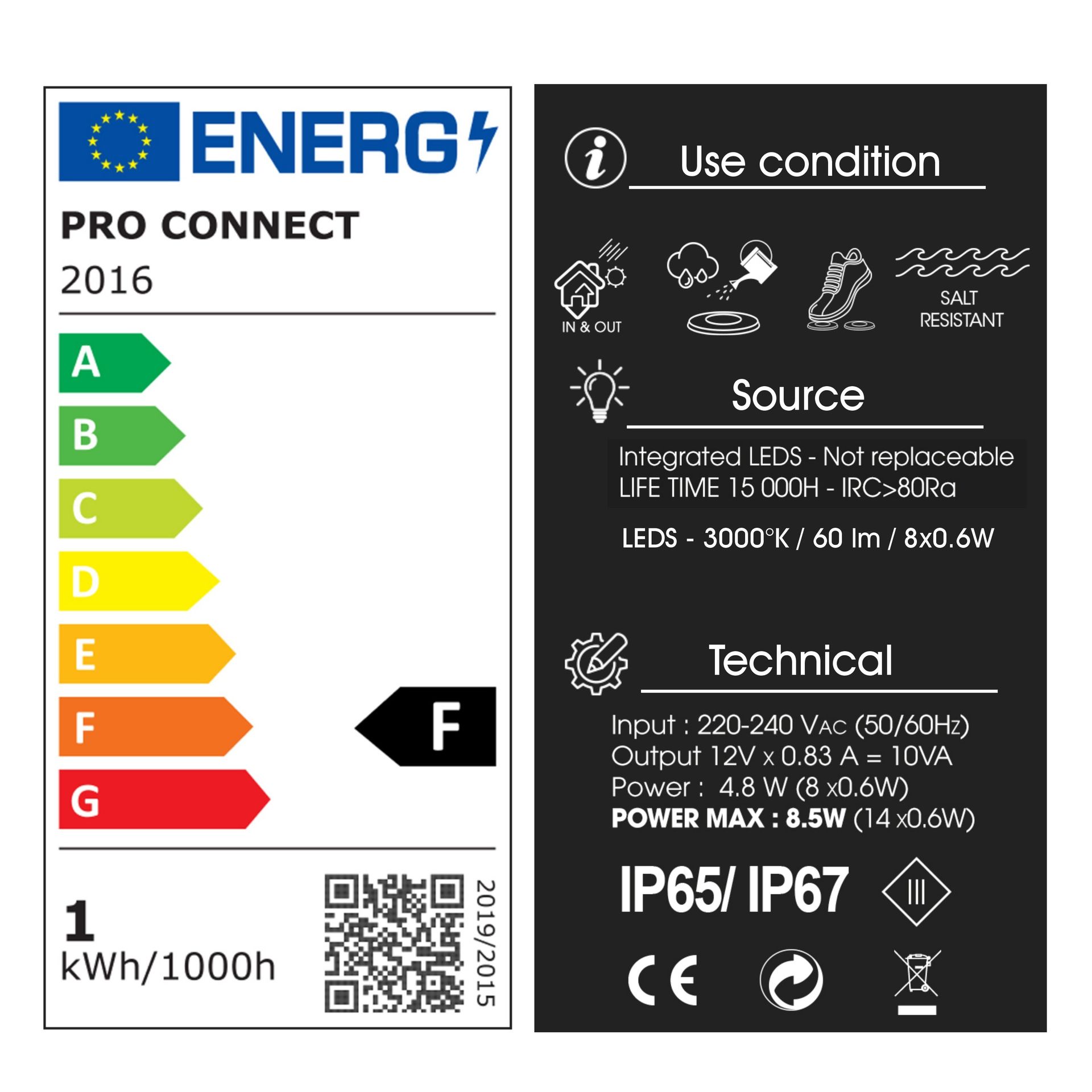 [2016] 2016 - Kit 8 mini focos empotrables de madera Ø3,5cm + Trsf 12V