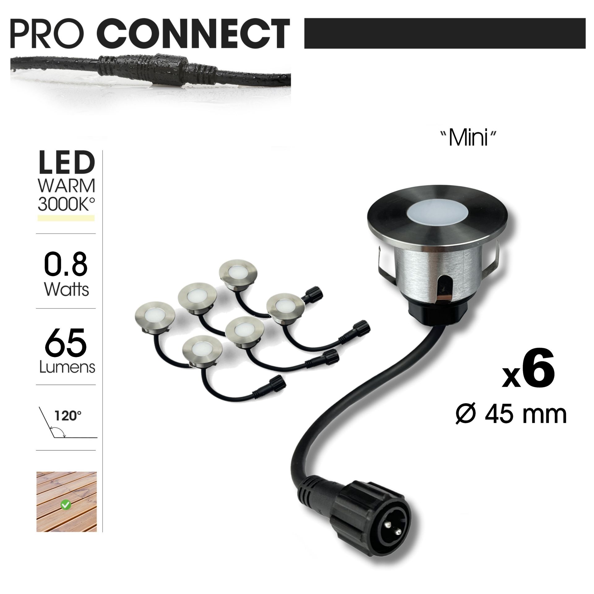 [2026] 2026 - 6 Recessed spotlights for wood Ø4.5cm - 3000°K