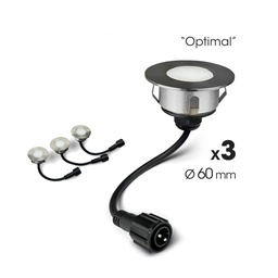 [2036] 3 Spots encastrés pour bois Ø6cm - 3000°K