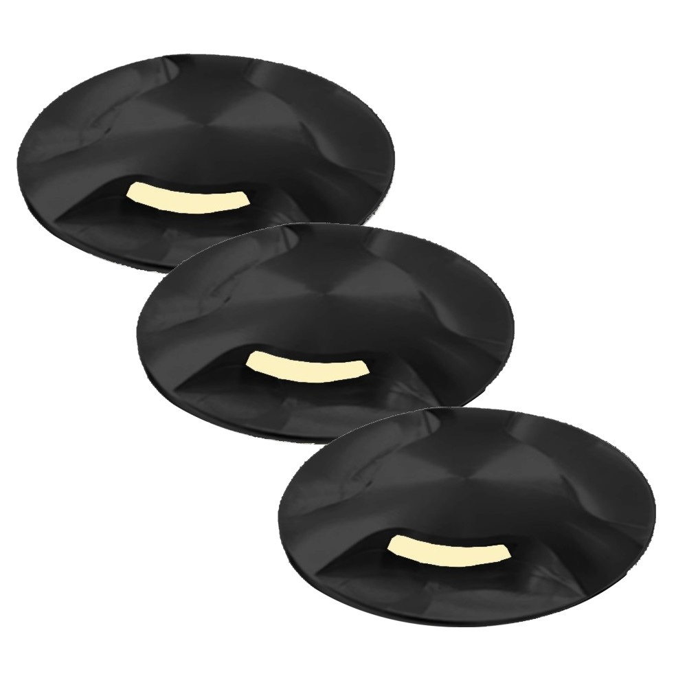 [2036-D313] 2036-D313 - 3 inbouwspots hout Ø6cm zwart - 3 ramen