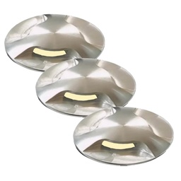 [D303] D303 - 3 Tapas de aluminio cepillado para foco de Ø6 cm 2036 - 3 ventanas
