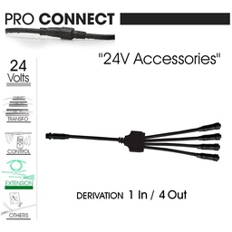 [F440] Répartiteur 4 voies d'alimentation 24V - Bandeaux LED (3000°K)