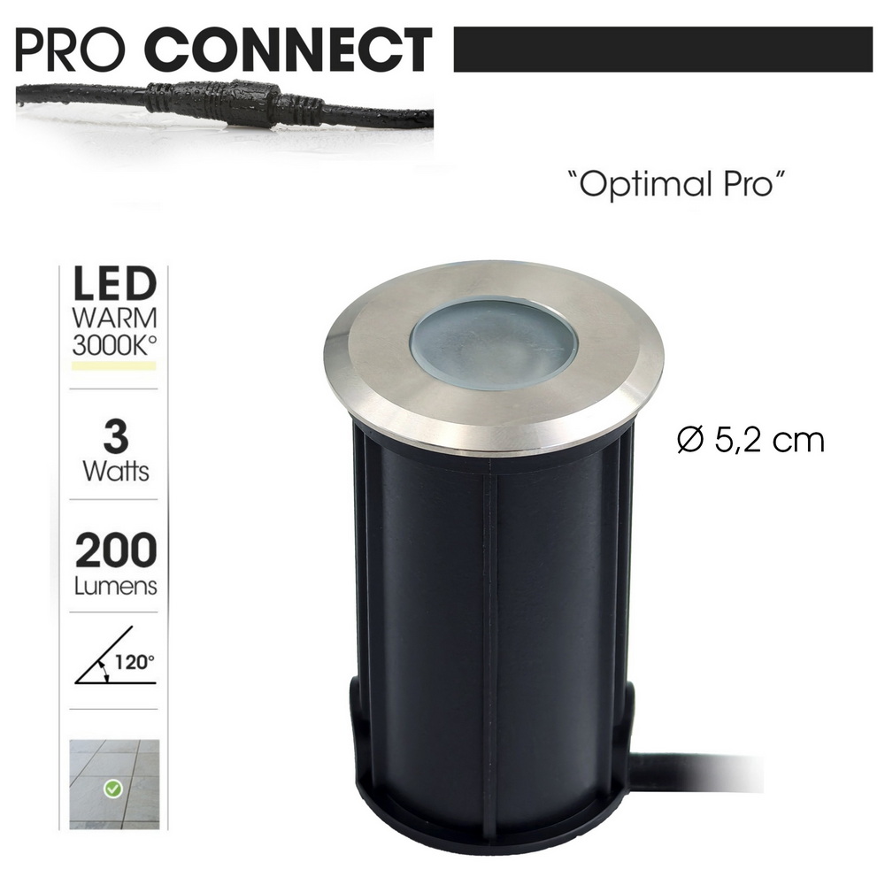 [2646] 2646 - Inbouw betonlamp Ø 52mm 3W - overrijdbaar 3000°K