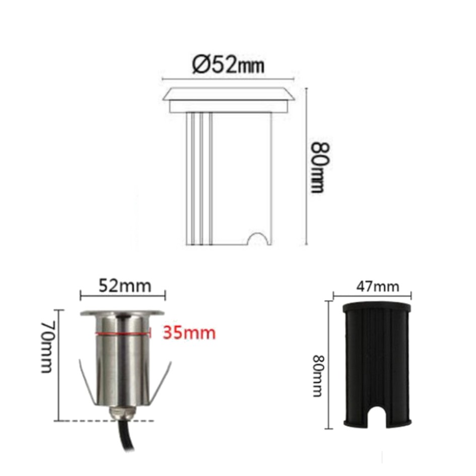 [2646] 2646 - Encastré béton Ø 52mm Built-in 3W - Carrossable