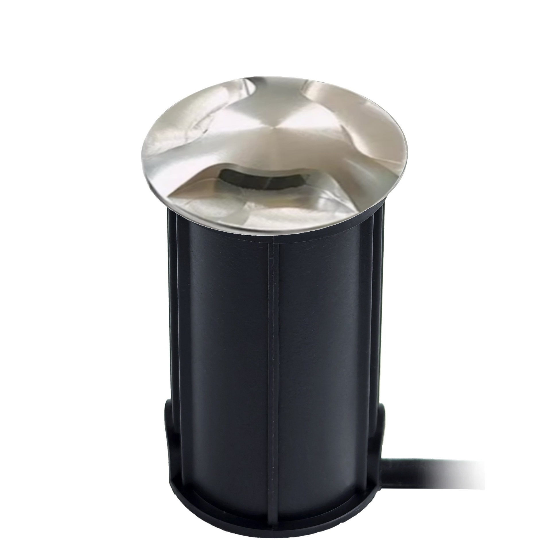 [2646-D403] 2646-D403 - Betonnen inbouwspot Ø 52mm 3W 3000°K - Boven RVS 3 ramen