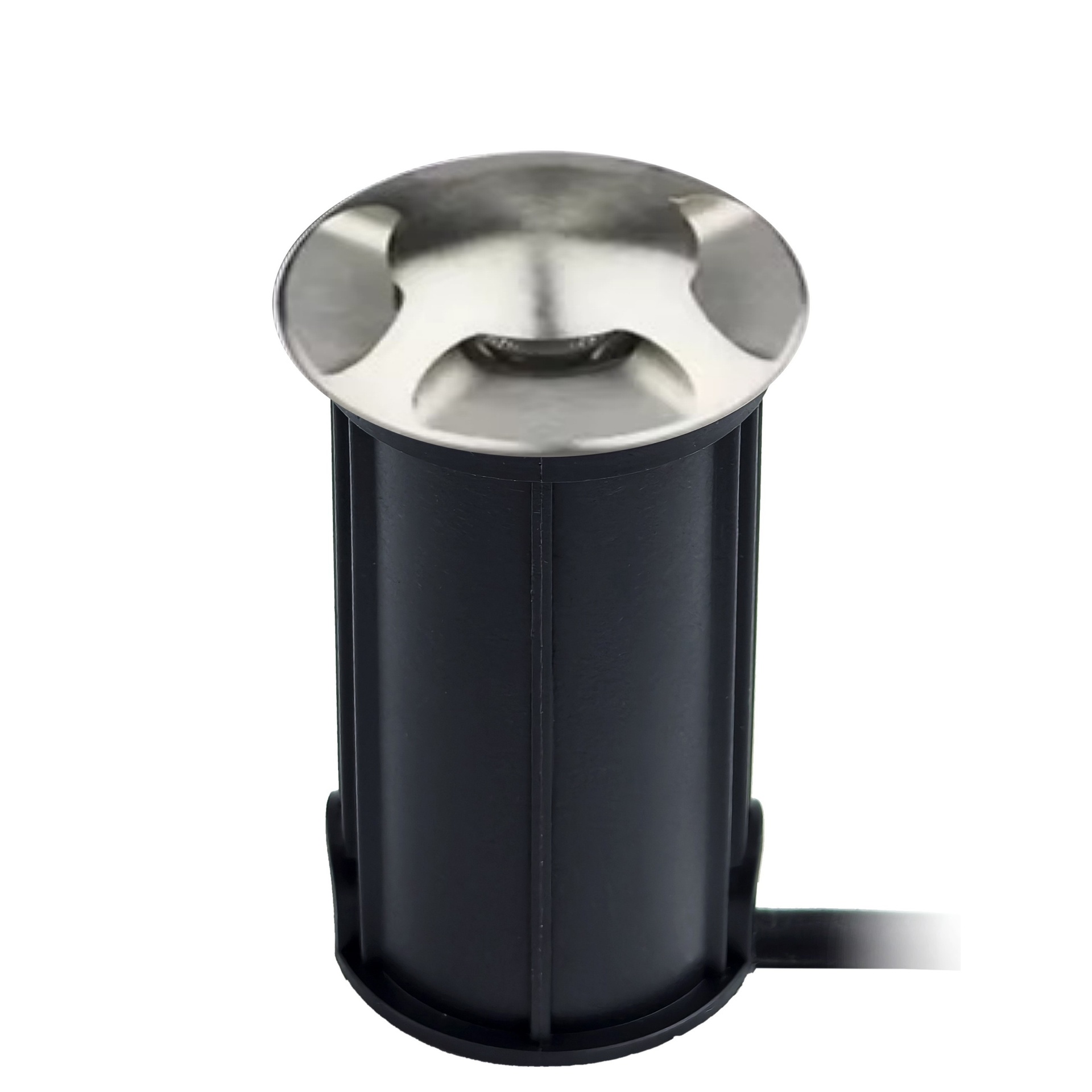 [2646-D404] 2646-D404 - Betoneinbauleuchte Ø 52mm 3W 3000°K - Top INOX 4 Fenster