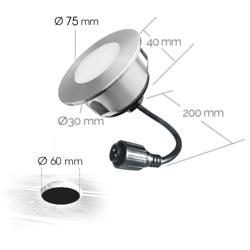 [2046] 2046 - Focos empotrables para madera Ø7,5cm - 3000°K