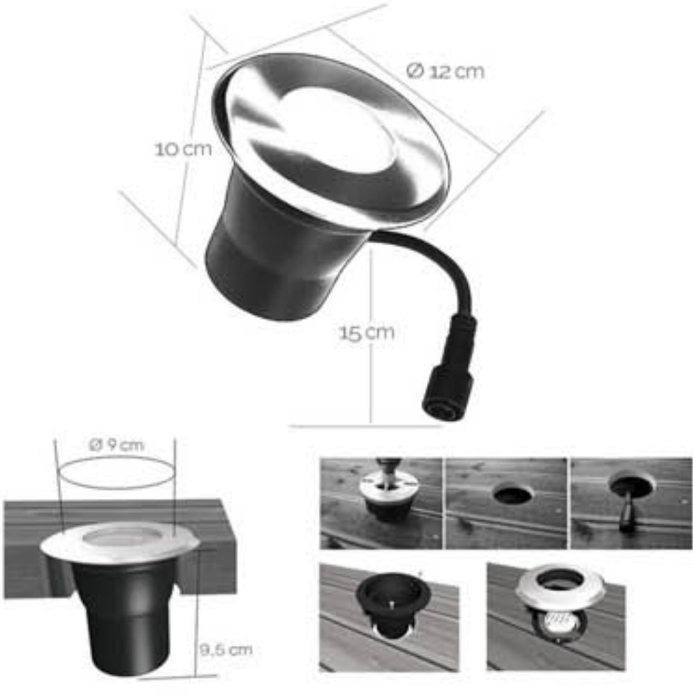 [2176] 2176 - Encastré bois rond Ø12cm Warm