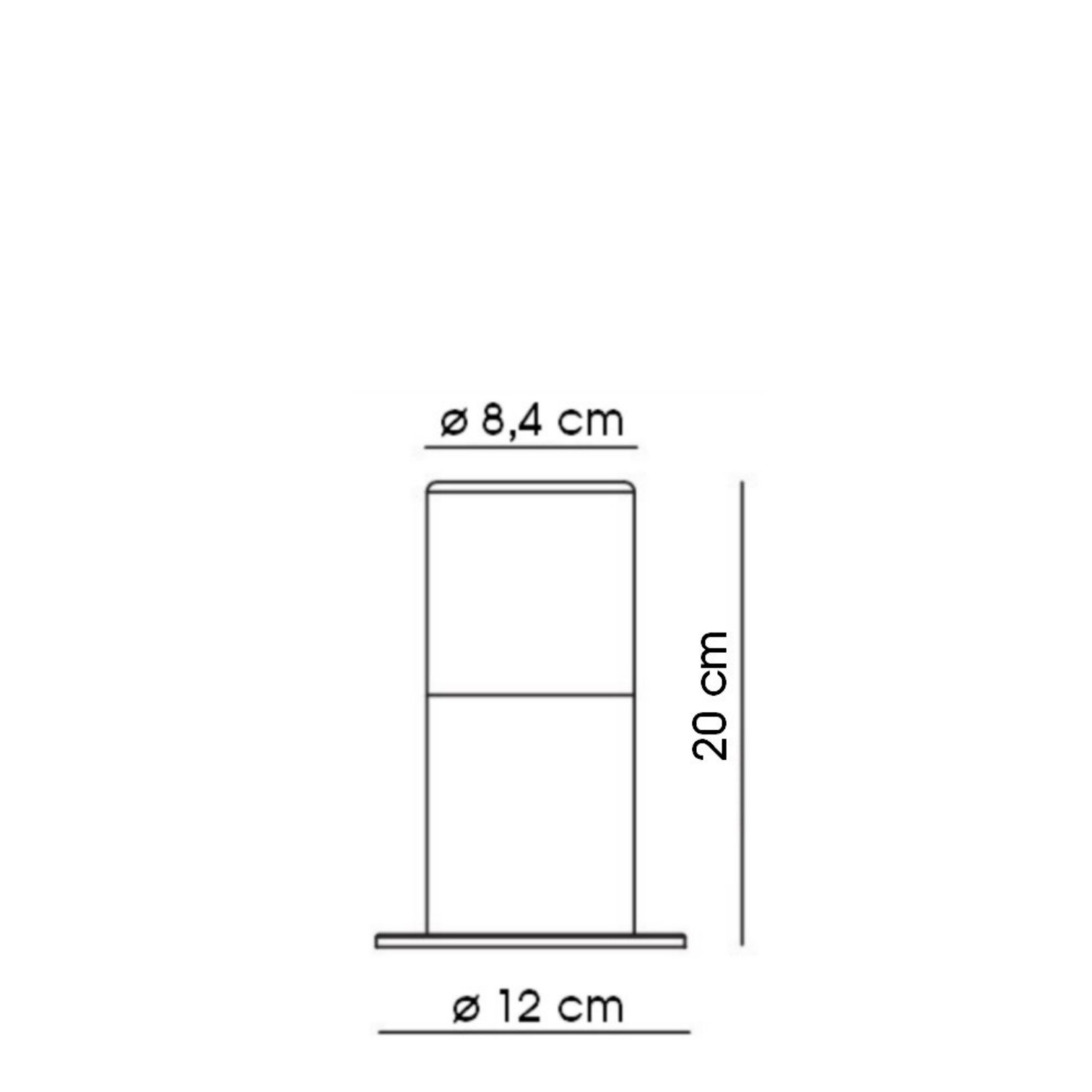 [4222] 4222 - Borne Noire ZEN, Ø 8,4cm + Piquet Ht 30cm