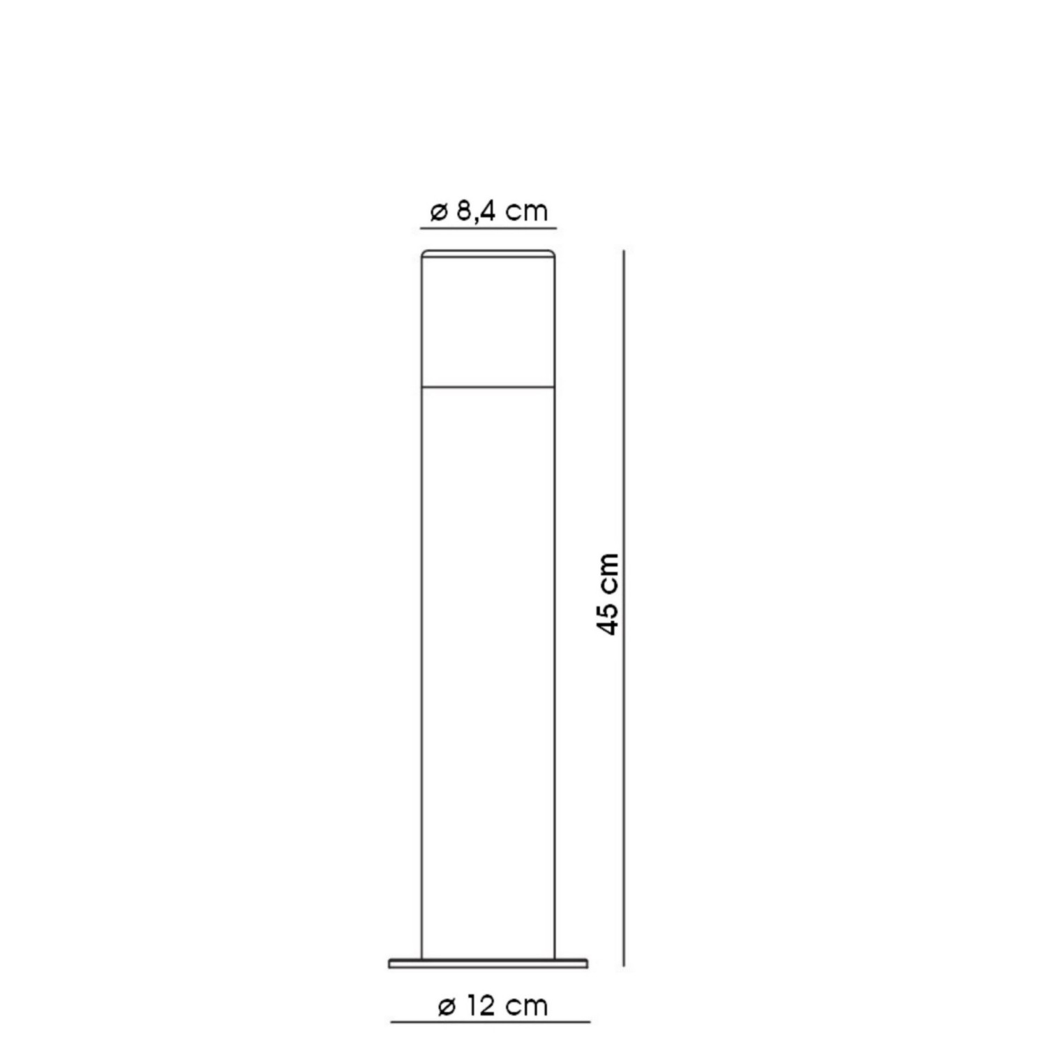 [4223] 4223 - Borne Noire ZEN, Ø 8,4cm + Piquet Ht 45cm