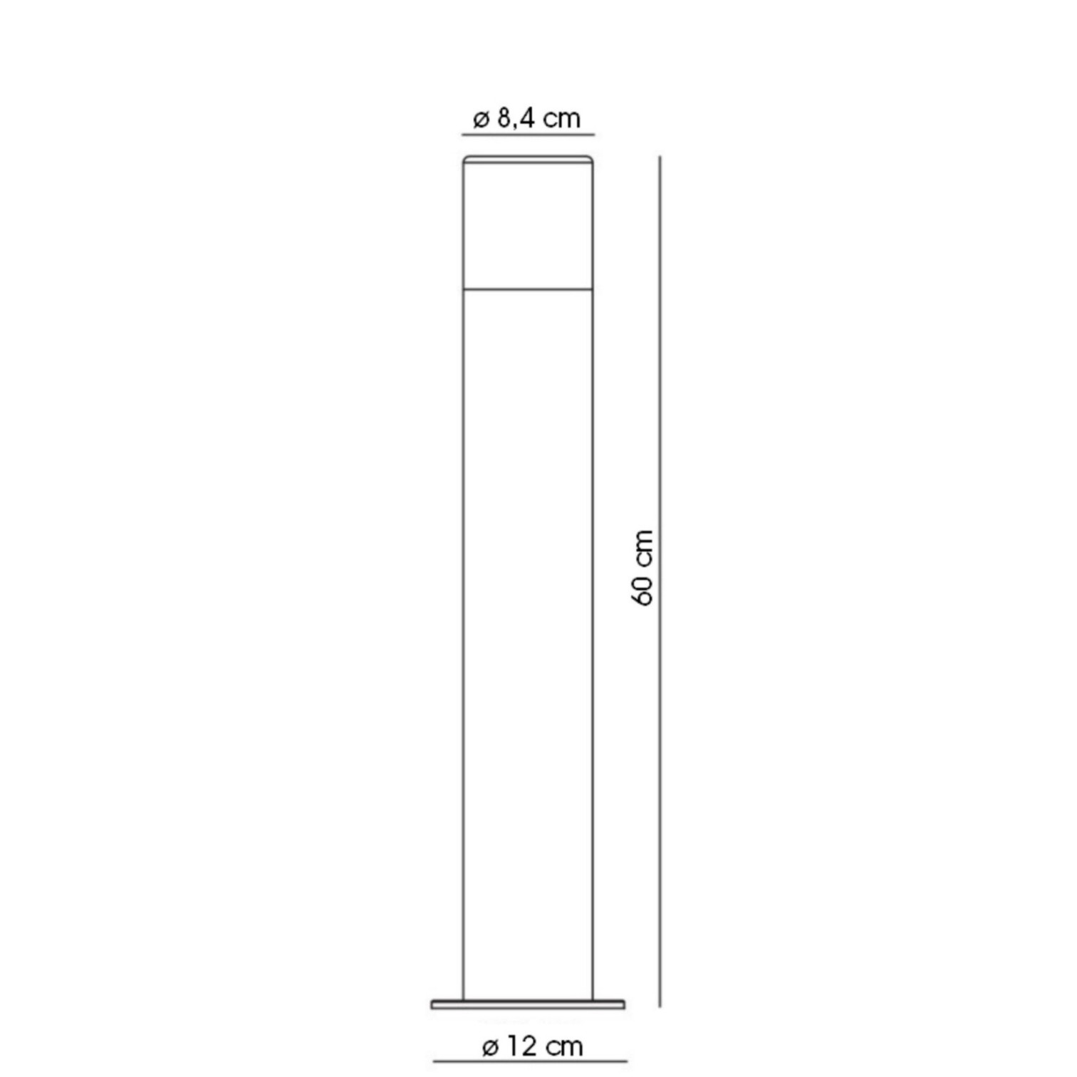 [4224] 4224 - Borne Noire ZEN, Ø 8,4cm + Piquet Ht 60cm