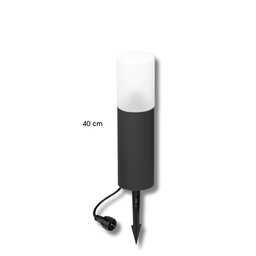 [4233] Borne Noire Ø 11,4cm + Piquet Ht 40cm