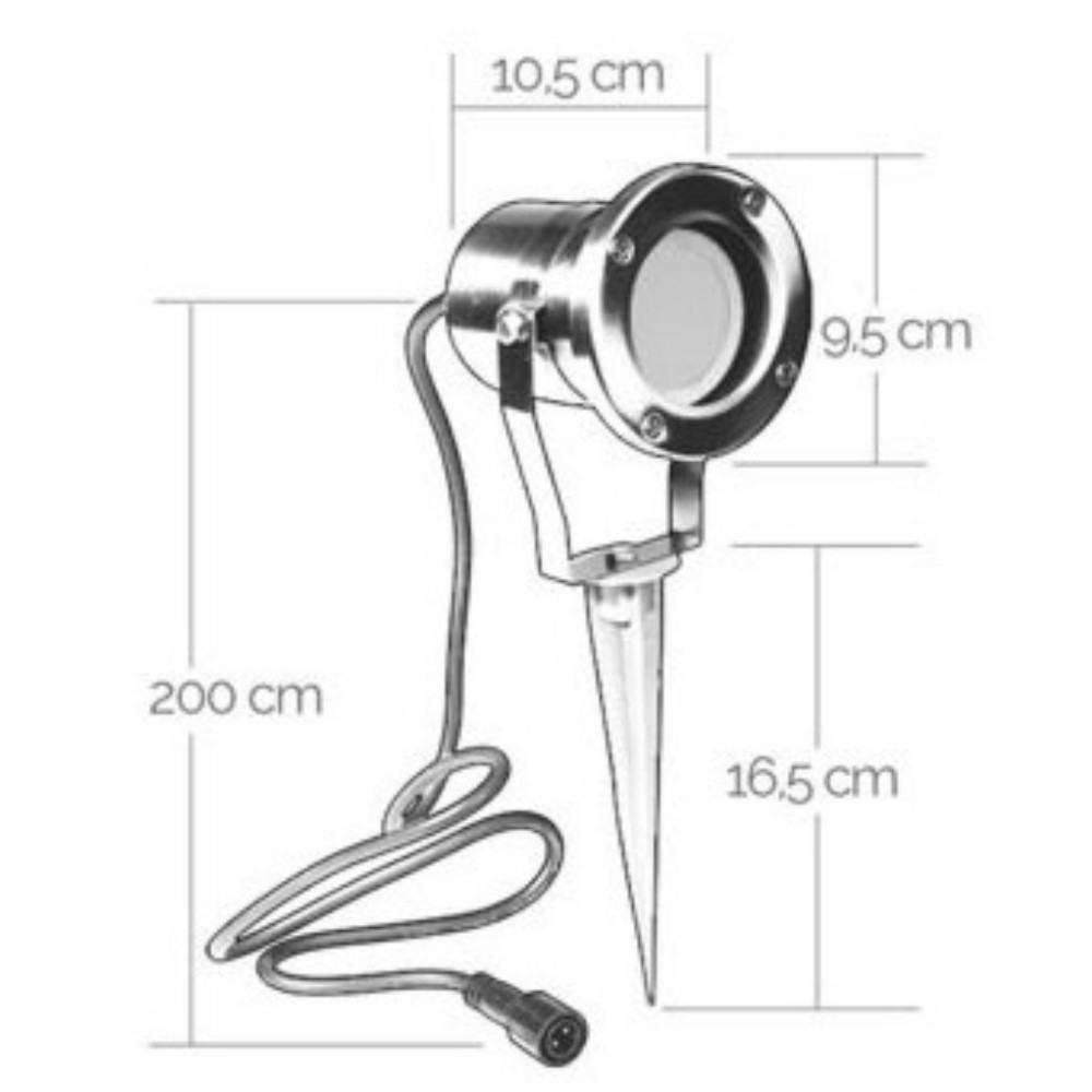 [3476] 3476 - NAUTILUX 20 Tauchscheinwerfer – Edelstahl IP68 (2 m) – 6,5 W