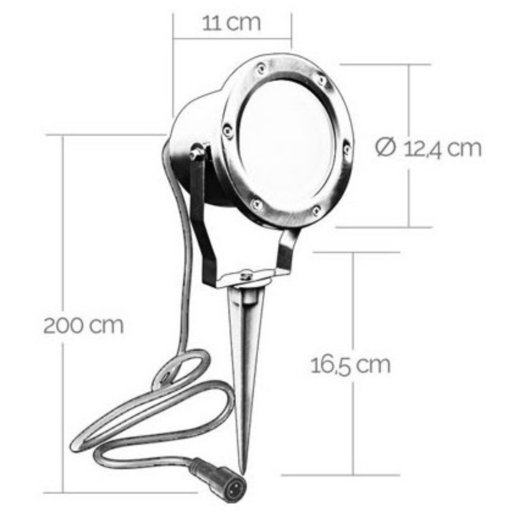 [3676] 3676 - Faretto da immersione NAUTILUX 30 - INOX IP68 (2m) - 10W