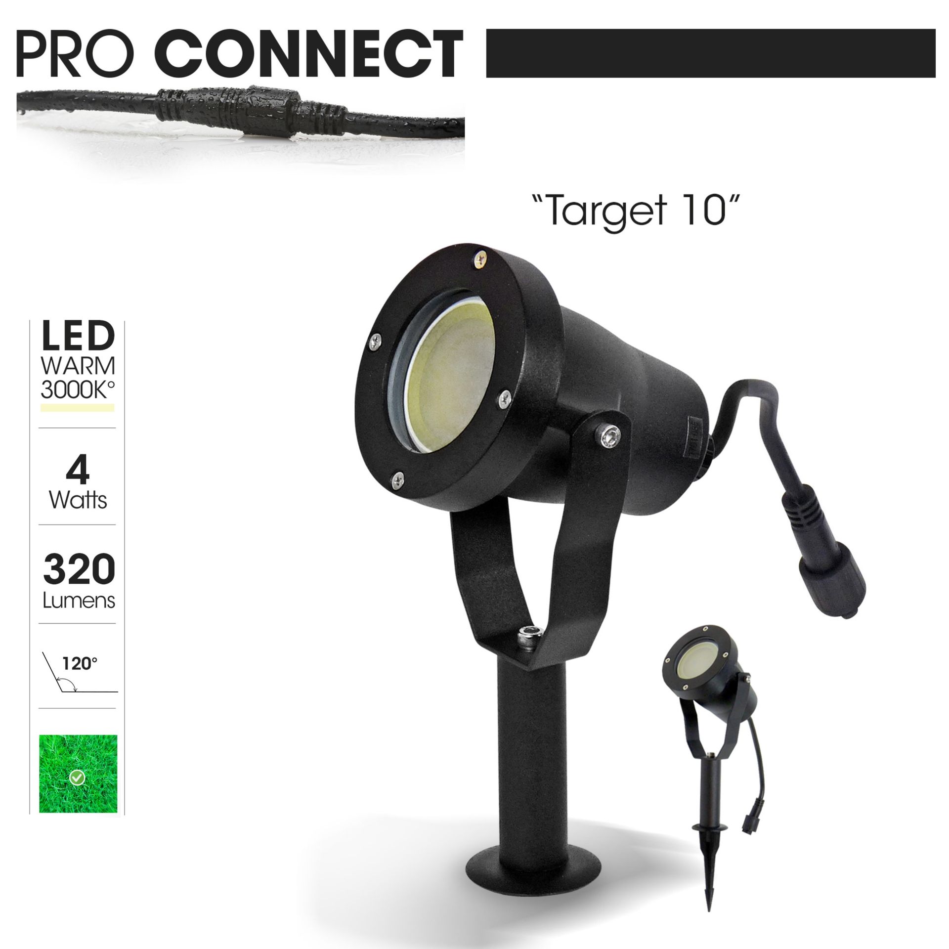 [3416] 3416 - TARGET10 Faretto in alluminio nero - 4W - 3000°K