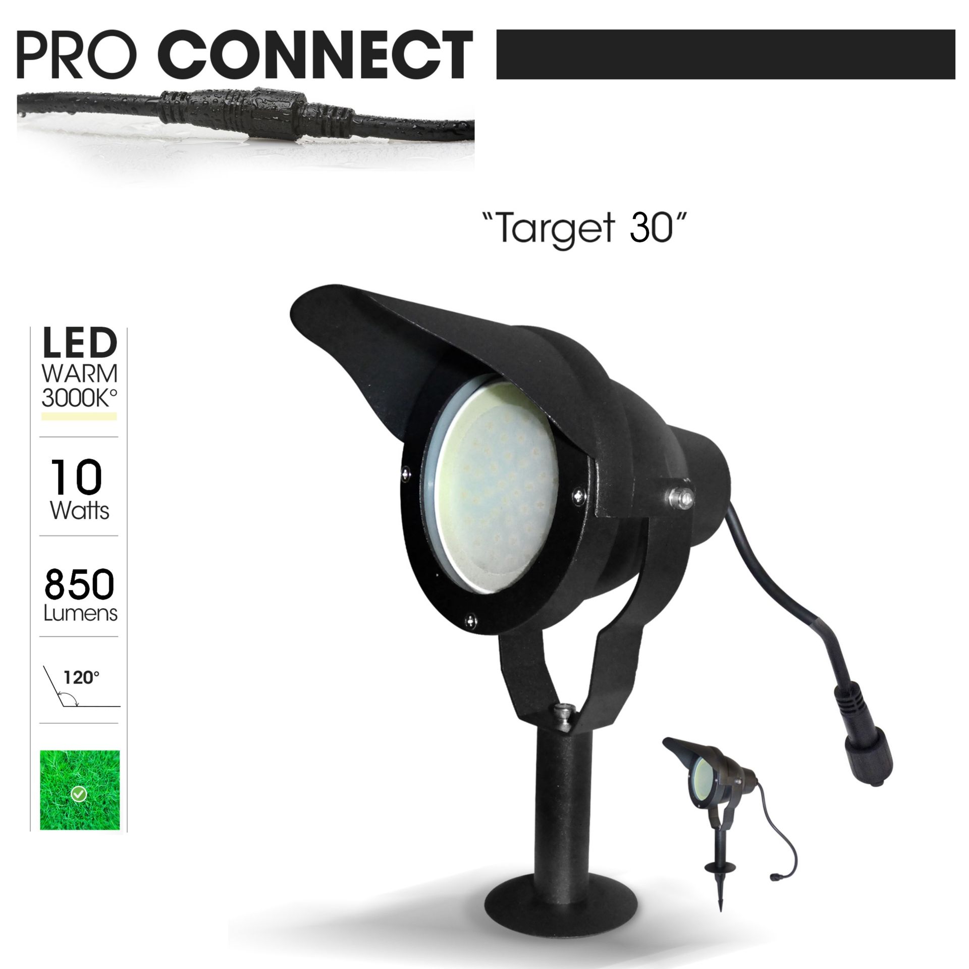 [3636] 3636 - Foco de aluminio negro TARGET 30 - 10 W - 3000 °K