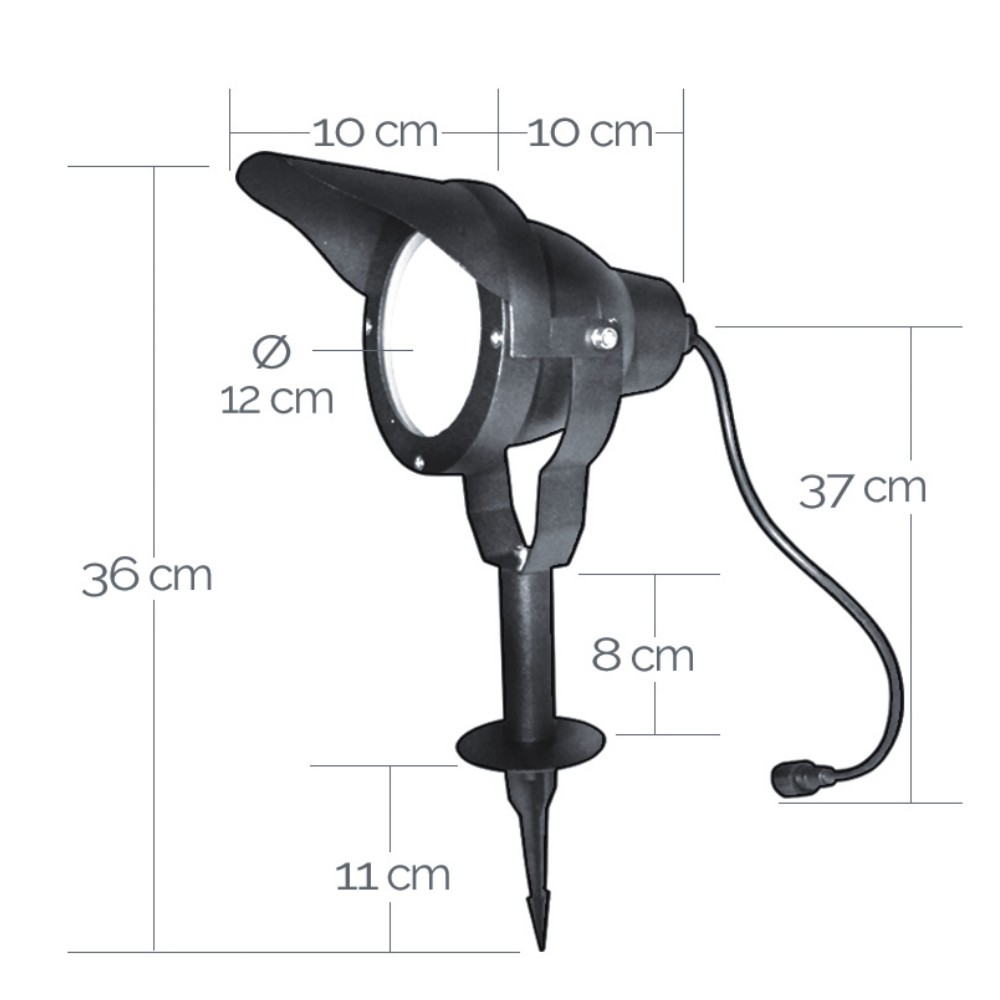 [3636] 3636 - TARGET 30 Faretto in alluminio nero - 10W - 3000°K