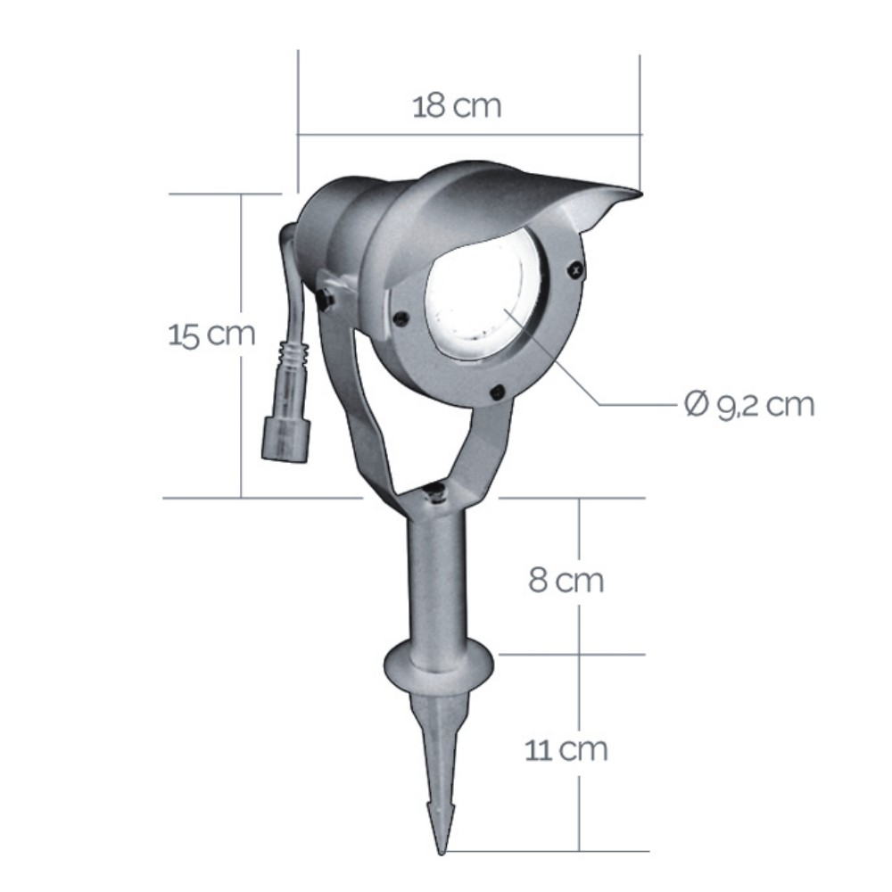 [3426A] Z-3426A-Projecteur+Socle Alu Br. 6,5W