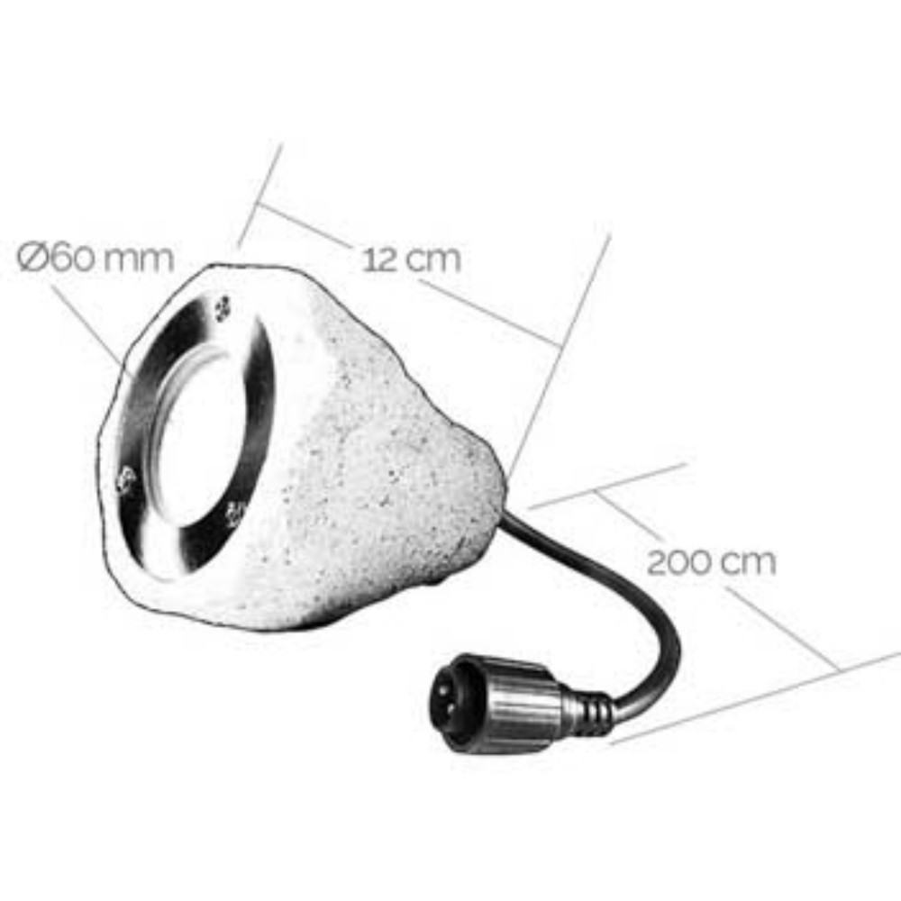 [3216] 3216 - Faretto in resina effetto pietra 2W - 3000°K