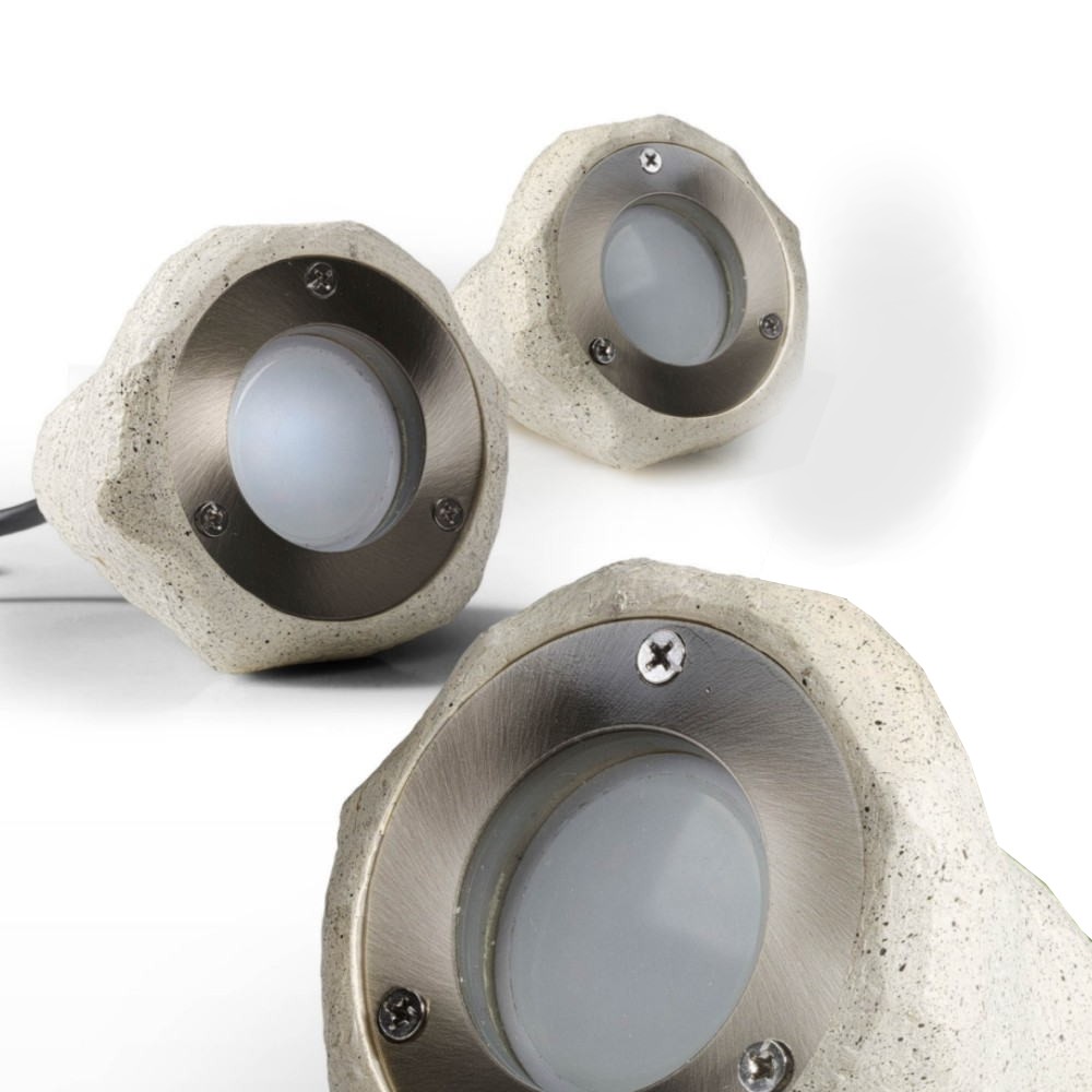 [3216-Set] 3216-Set -Set of 3 x 2W Stone Effect Resin Spotlights