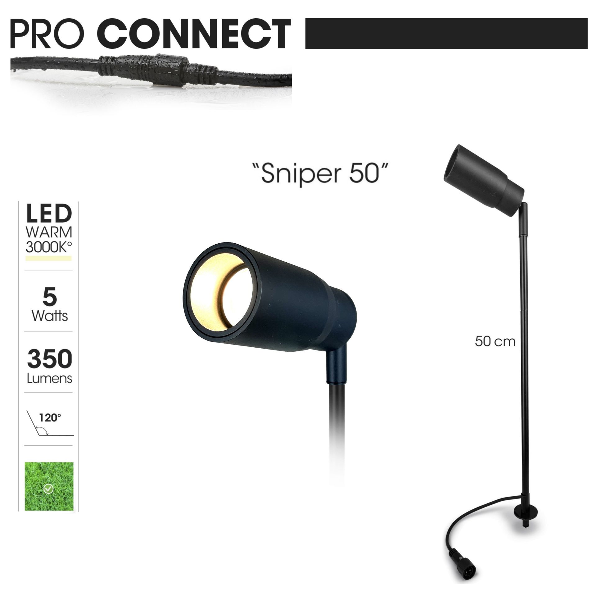 [3386] 3386 - Proiettore SNIPER 50 con lente orientabile - 5W - 3000°K