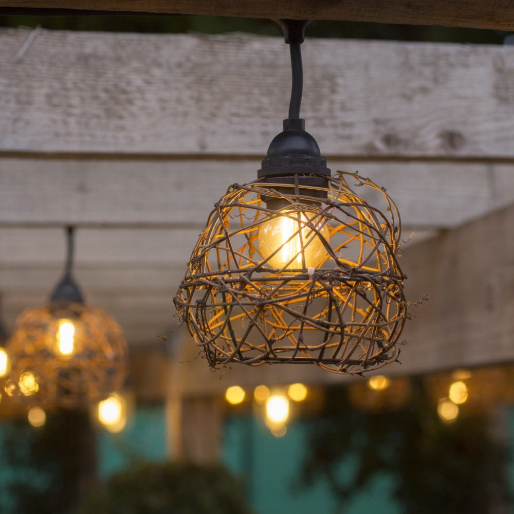 [8606-33-60L] 8606-33-60L - Guirlande 6m 8xE27 Rattan Ball