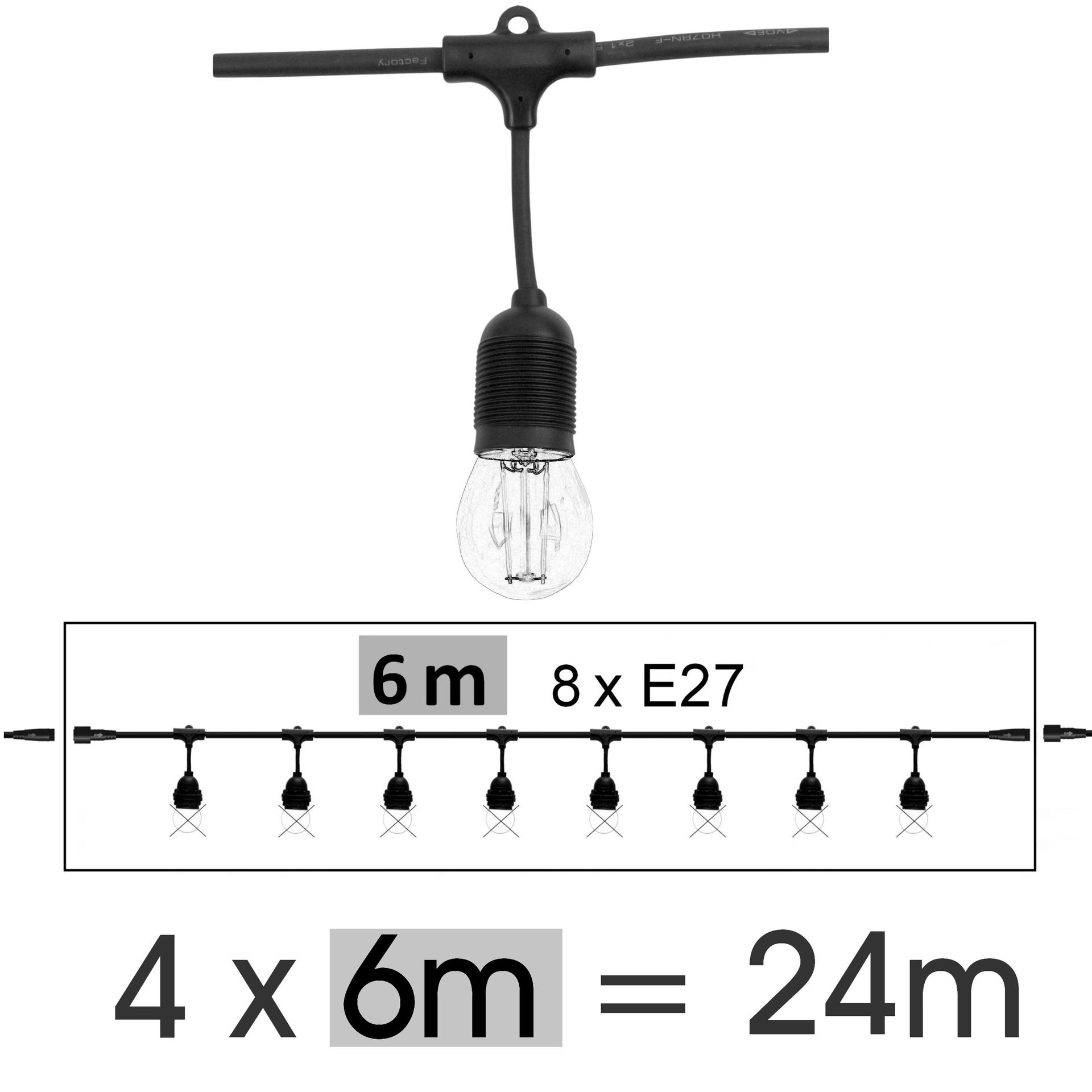 [8624-G42] 8624-G42 - Guirl. 24m 32xE27/G45 Fil 3000K