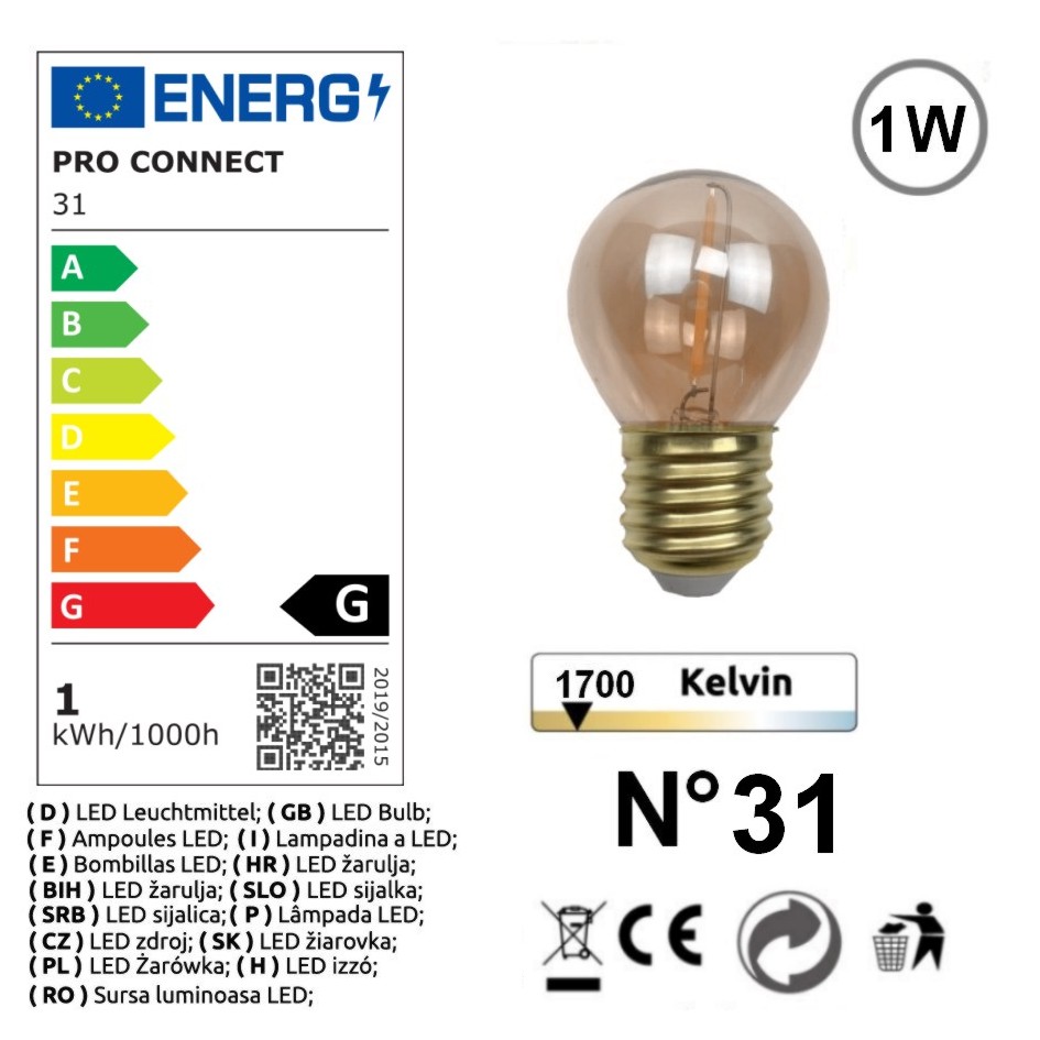 [8512-G31] 8512-G31 - Guirl. 12m 24xE27/G45 Fil 1700K