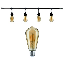 [8603-C722] Guirlande 3m OLD STORY (Amp. Verre Vintage) 4xE27/ST64 LED 4,5W - 2200K