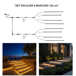 [1018] 1018 - Kit Escalier 8 Bandeau Lumineux Silicone 1,2m