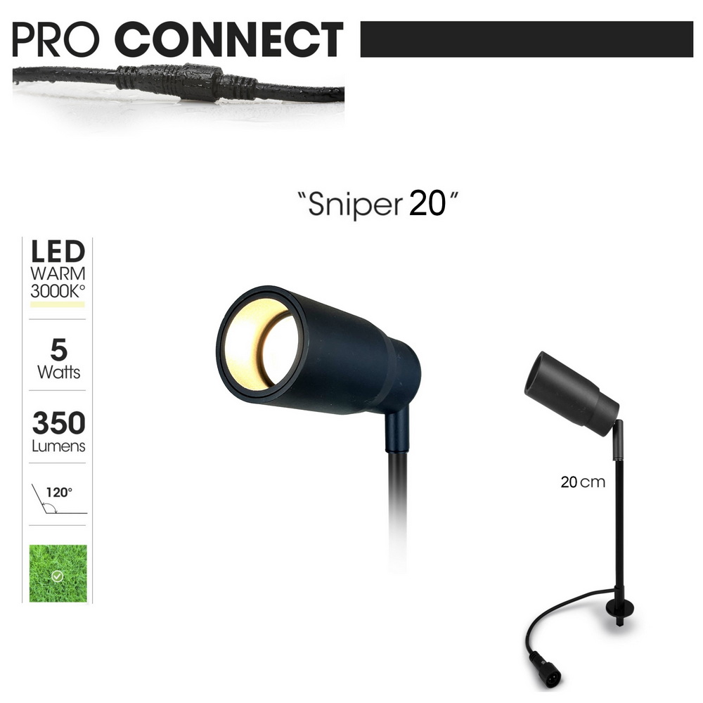 [3366] 3376 - Proiettore SNIPER 20 con lente orientabile - 5W - 3000°K
