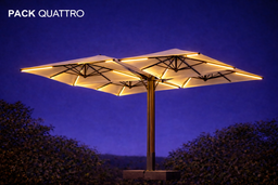 [1014 QUATTRO] Kit di illuminazione per ombrellone PRO DUO: 16 strisce LED da 1,1 m (8x750 lumen)